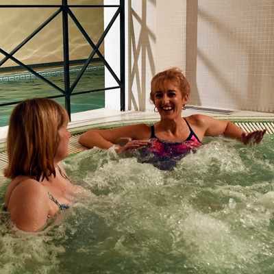 Guest enjoying the spa bath at Middlethorpe Spa Guest enjoying the spa bath at Middlethorpe Spa